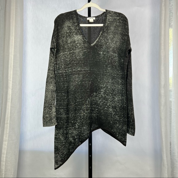 Helmut Lang Black Burnout Asymmetric Knit Jumper Cashmere Blend Sweater size M